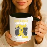 My Hero Is Now My Angel Sarcoma Cancer Awareness Warrior Great Gift Coffee Mug thumb 3