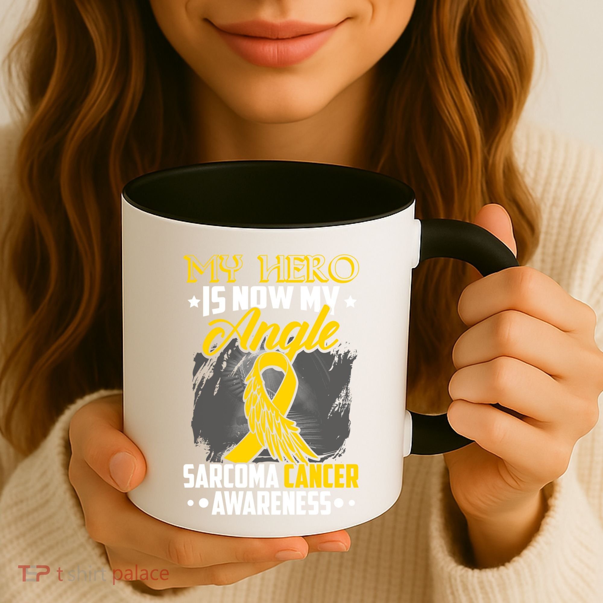 My Hero Is Now My Angel Sarcoma Cancer Awareness Warrior Great Gift Coffee Mug