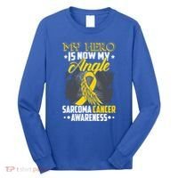 My Hero Is Now My Angel Sarcoma Cancer Awareness Warrior Great Gift Long Sleeve Shirt thumb 0