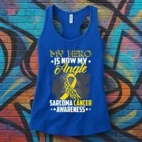 My Hero Is Now My Angel Sarcoma Cancer Awareness Warrior Great Gift Women's Tank Top thumb 3