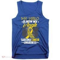My Hero Is Now My Angel Sarcoma Cancer Awareness Warrior Great Gift Tank Top thumb 0
