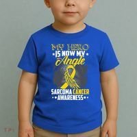 My Hero Is Now My Angel Sarcoma Cancer Awareness Warrior Great Gift Toddler T-Shirt thumb 2