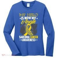 My Hero Is Now My Angel Sarcoma Cancer Awareness Warrior Great Gift Women's Long Sleeve Shirt thumb 0
