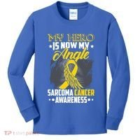 My Hero Is Now My Angel Sarcoma Cancer Awareness Warrior Great Gift Kids Long Sleeve Shirt thumb 0