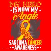 My Hero Is Now My Angel Sarcoma Cancer Awareness Warrior Great Gift Santa Hat thumb 1