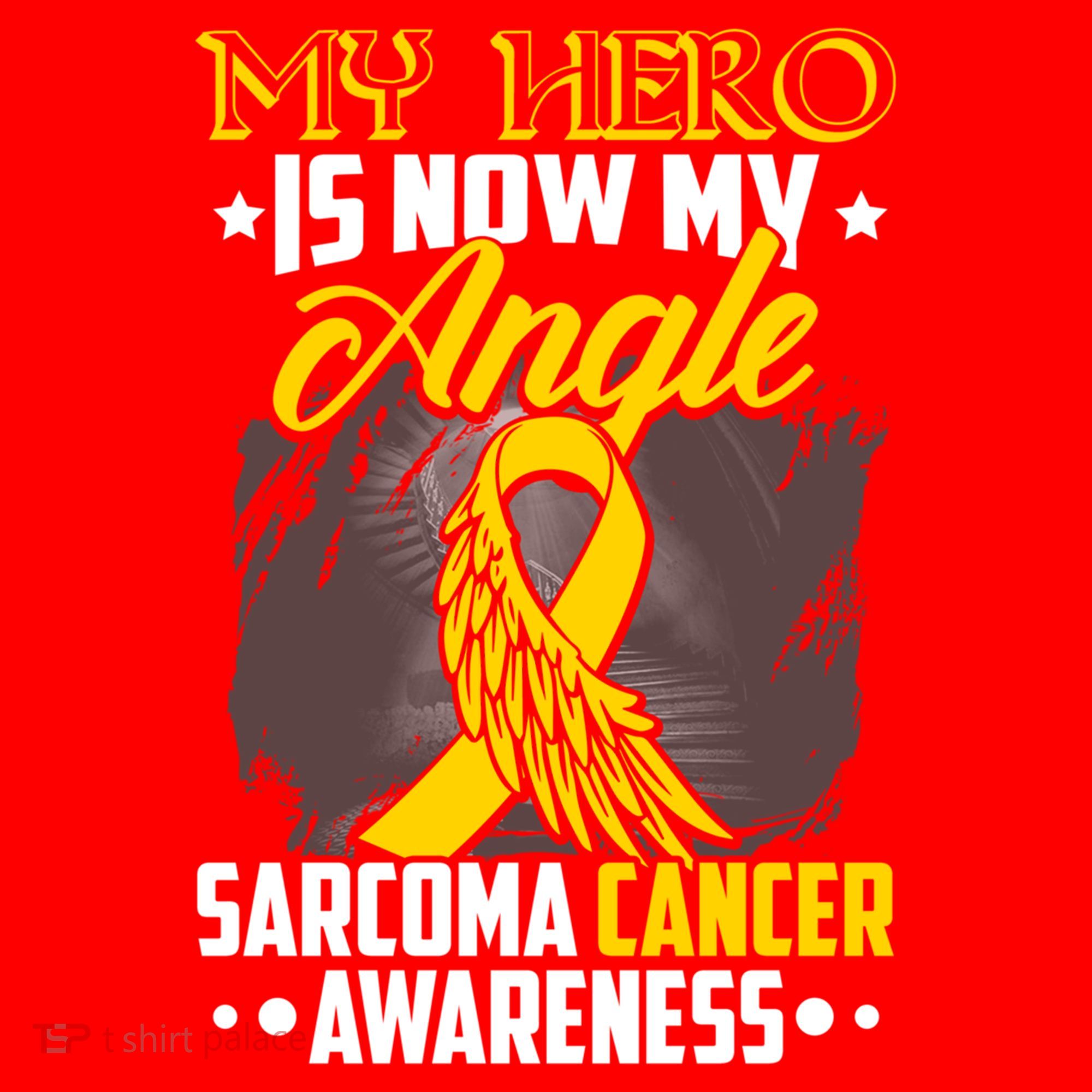 My Hero Is Now My Angel Sarcoma Cancer Awareness Warrior Great Gift Santa Hat