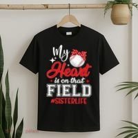 My Heart Is On That Field Baseball Sister T-Shirt thumb 2