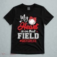 My Heart Is On That Field Baseball Sister T-Shirt thumb 5