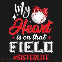 My Heart Is On That Field Baseball Sister Women's Hoodie thumb 2
