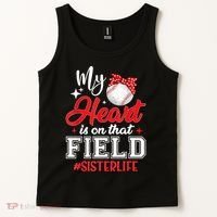My Heart Is On That Field Baseball Sister Tank Top thumb 2