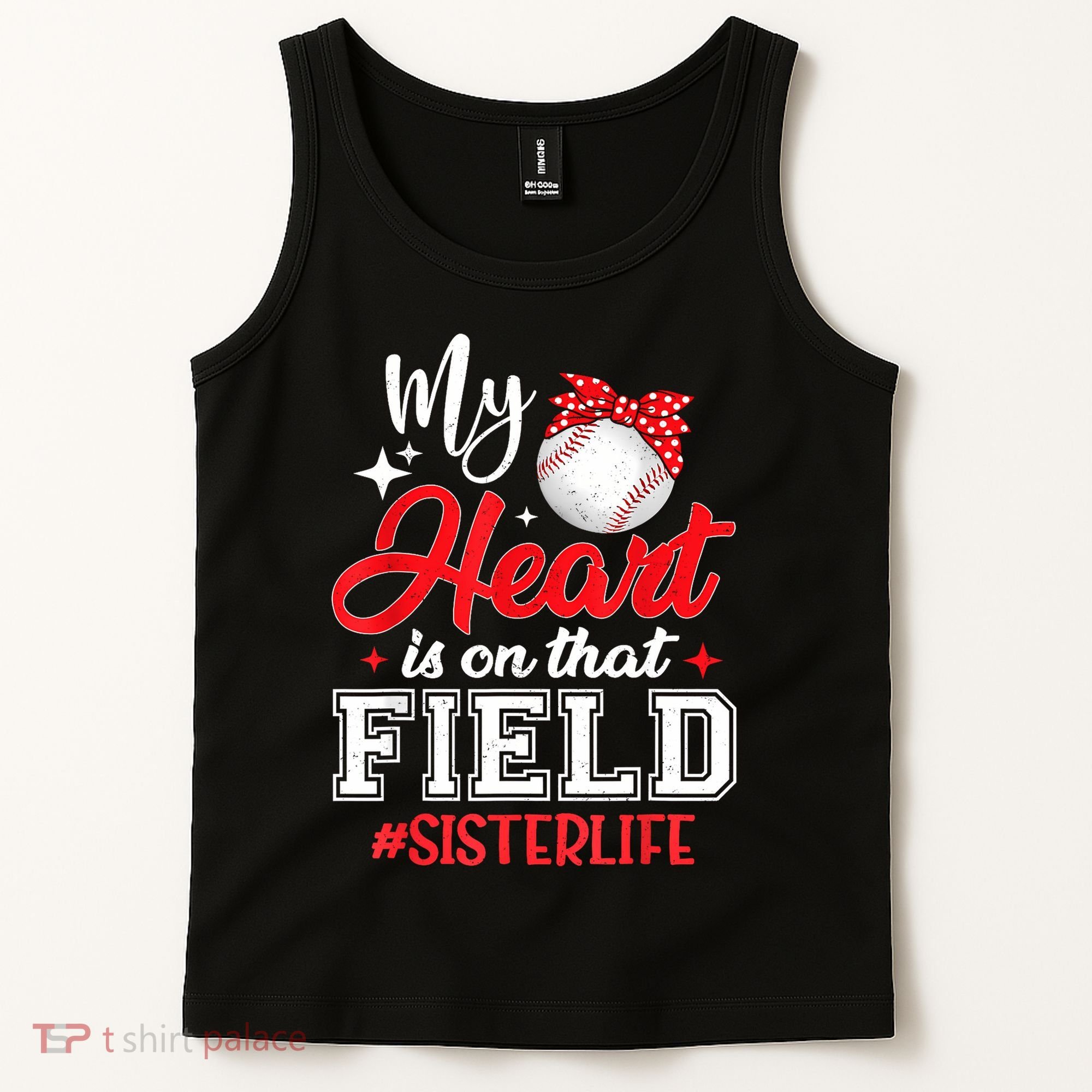 My Heart Is On That Field Baseball Sister Tank Top