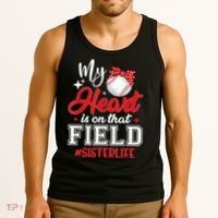 My Heart Is On That Field Baseball Sister Tank Top thumb 3