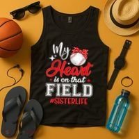My Heart Is On That Field Baseball Sister Tank Top thumb 4