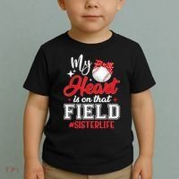 My Heart Is On That Field Baseball Sister Toddler T-Shirt thumb 2