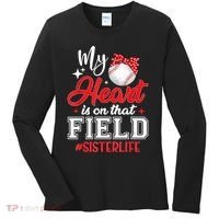 My Heart Is On That Field Baseball Sister Women's Long Sleeve Shirt thumb 0