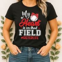 My Heart Is On That Field Baseball Sister Women's T-Shirt thumb 2