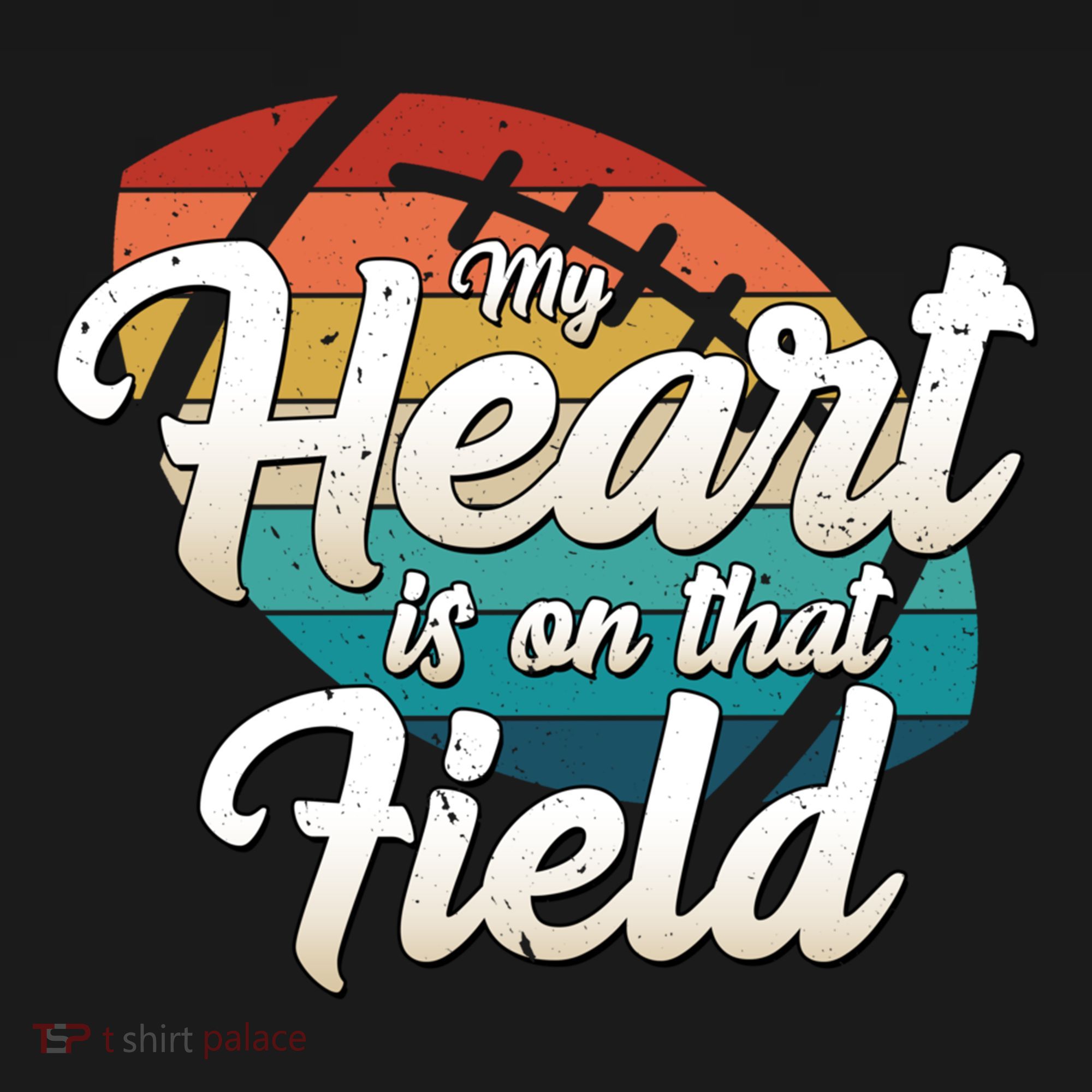 My Heart Is On That Field Retro Football Ball Team Mom Dad Gift Women's Hoodie