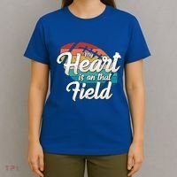 My Heart Is On That Field Retro Football Ball Team Mom Dad Gift T-Shirt thumb 4