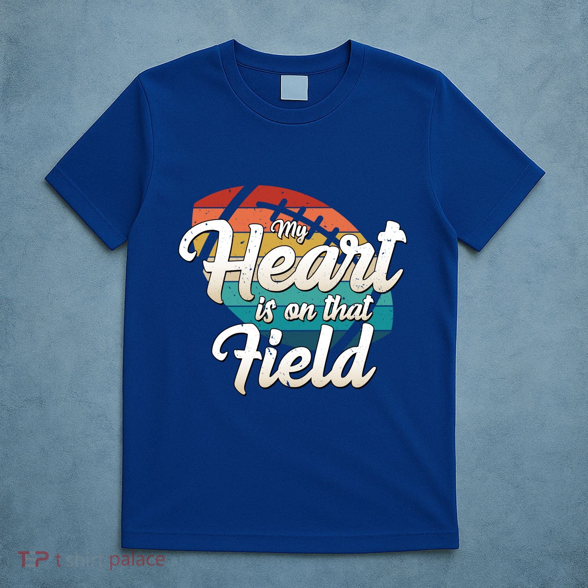 My Heart Is On That Field Retro Football Ball Team Mom Dad Gift T-Shirt