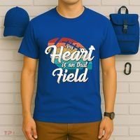 My Heart Is On That Field Retro Football Ball Team Mom Dad Gift T-Shirt thumb 6