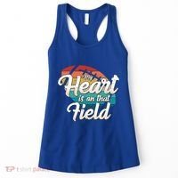 My Heart Is On That Field Retro Football Ball Team Mom Dad Gift Women's Tank Top thumb 0