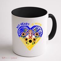 My Heart Is With Ukraine Sunflower Coffee Mug thumb 1