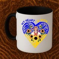 My Heart Is With Ukraine Sunflower Coffee Mug thumb 2