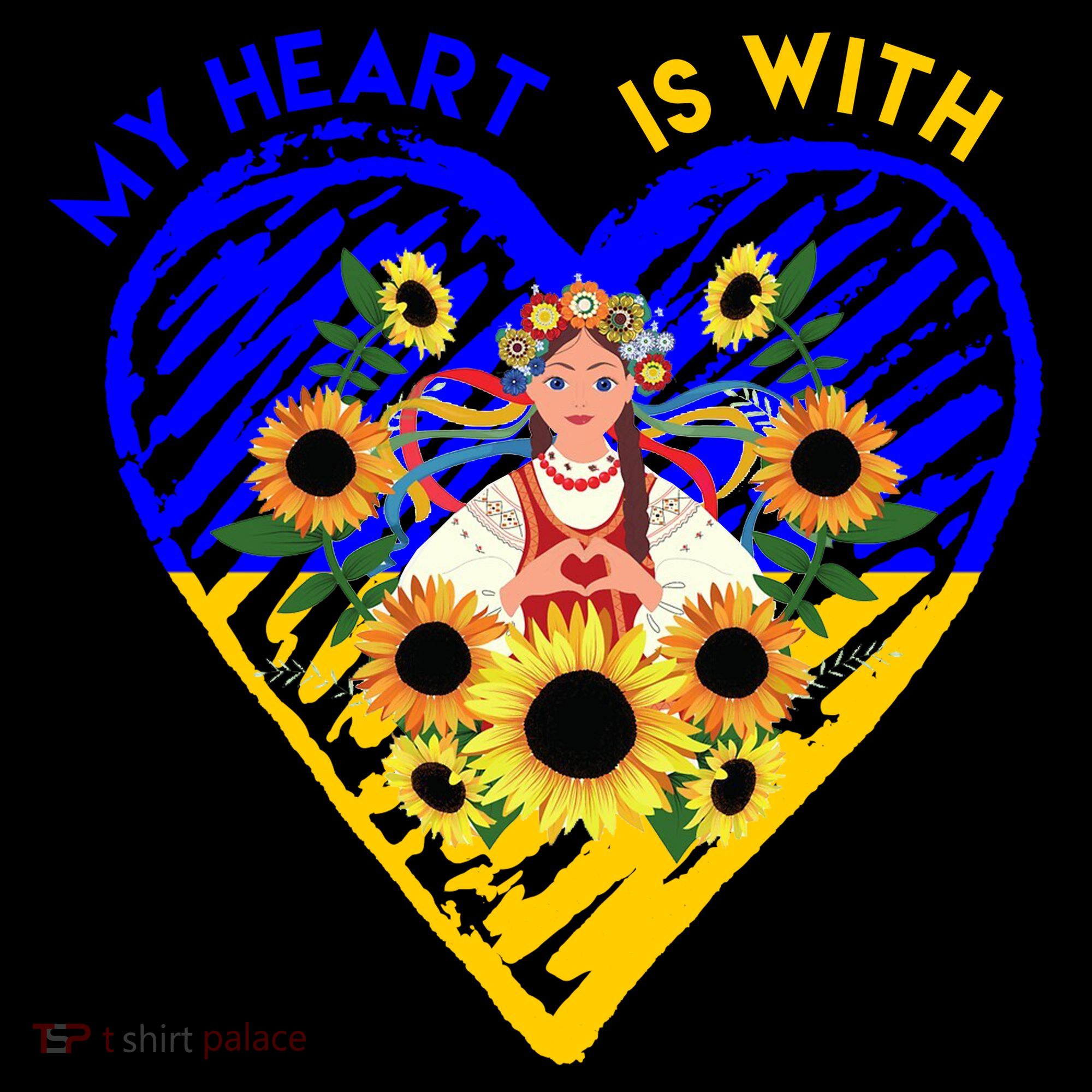 My Heart Is With Ukraine Sunflower Coffee Mug
