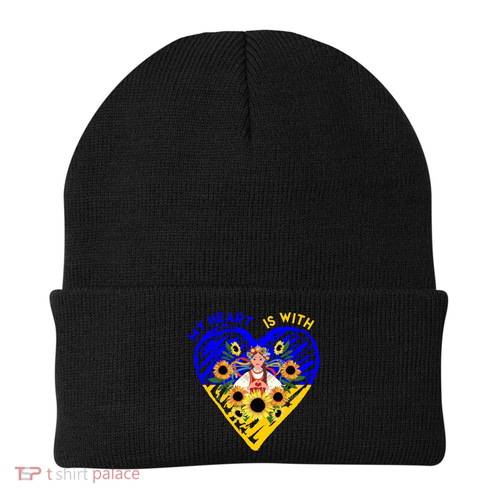 My Heart Is With Ukraine Sunflower Beanie