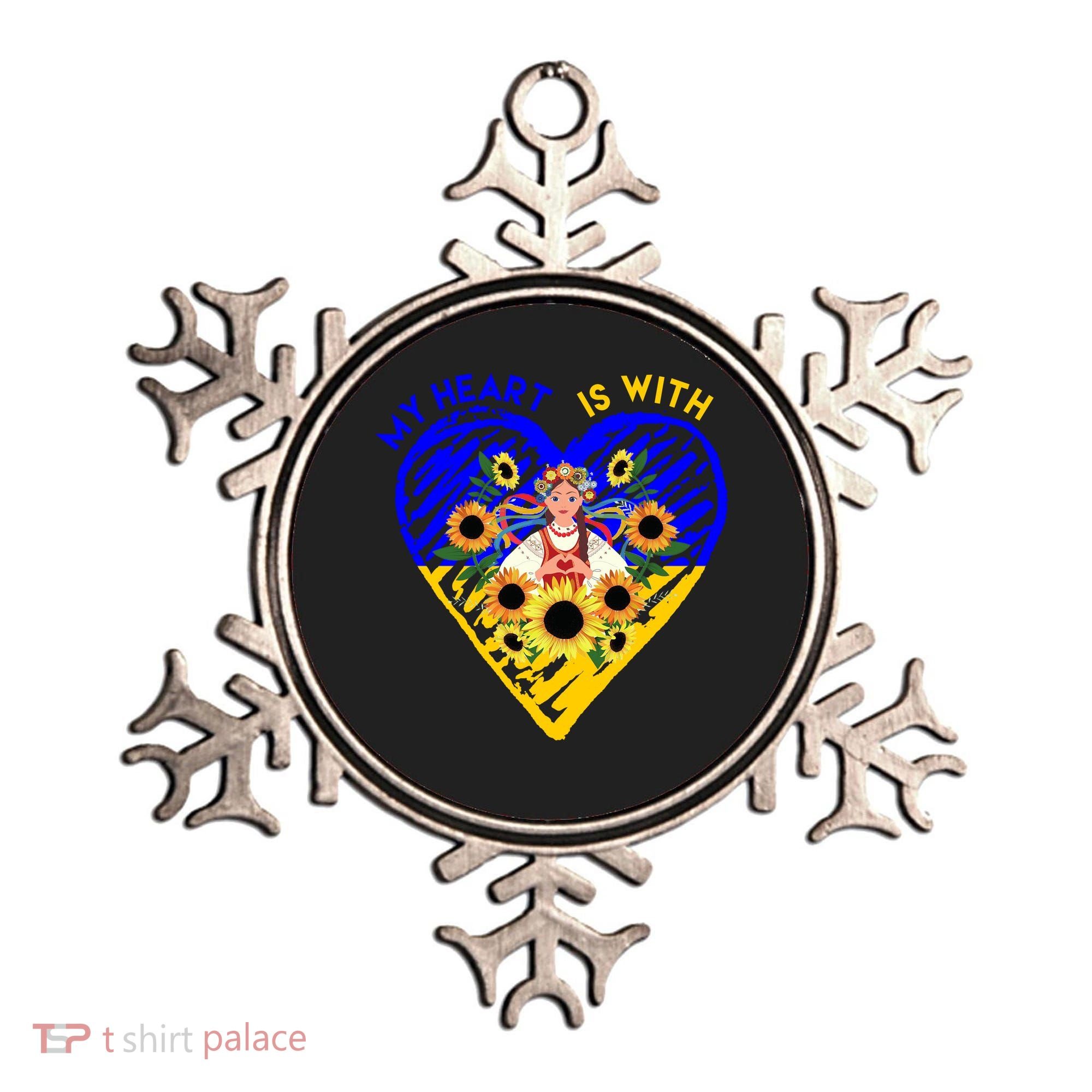 My Heart Is With Ukraine Sunflower Ornament