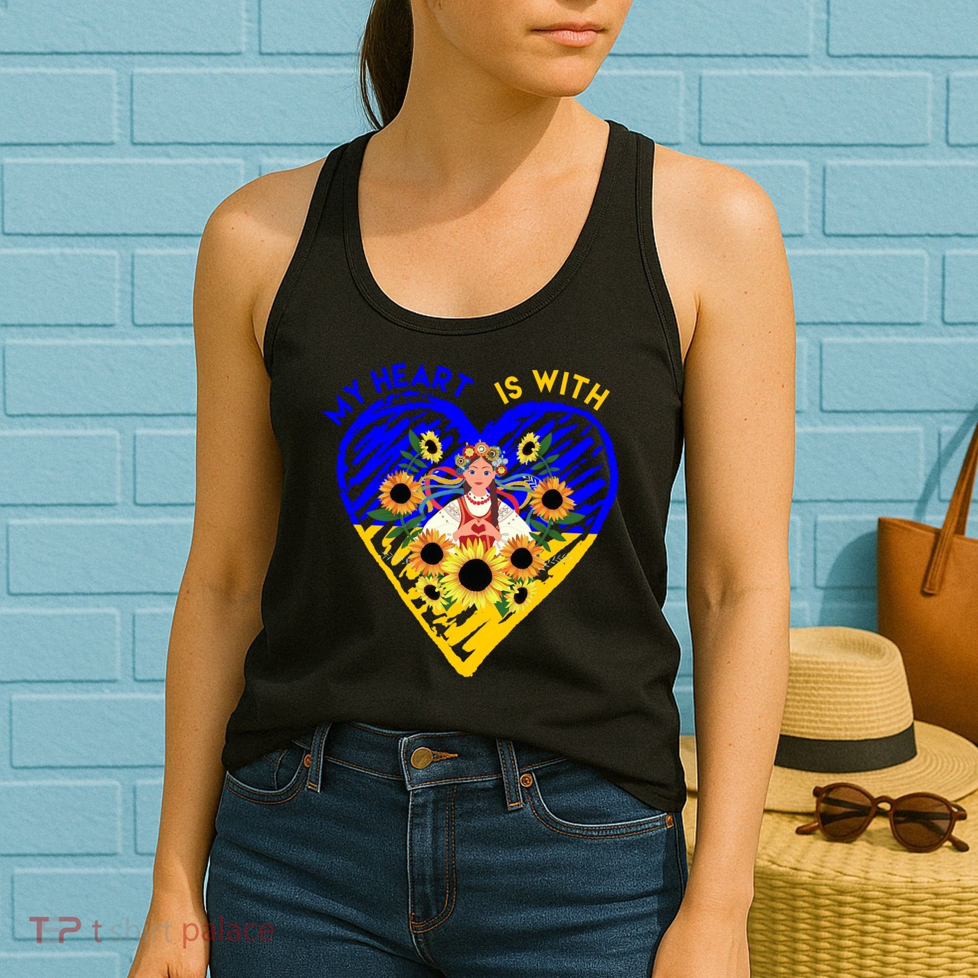 My Heart Is With Ukraine Sunflower Women's Tank Top