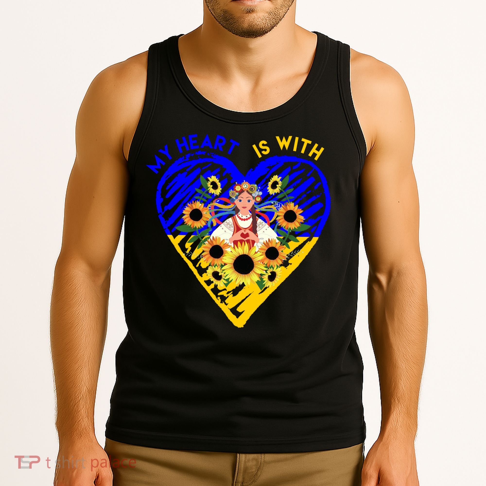 My Heart Is With Ukraine Sunflower Tank Top