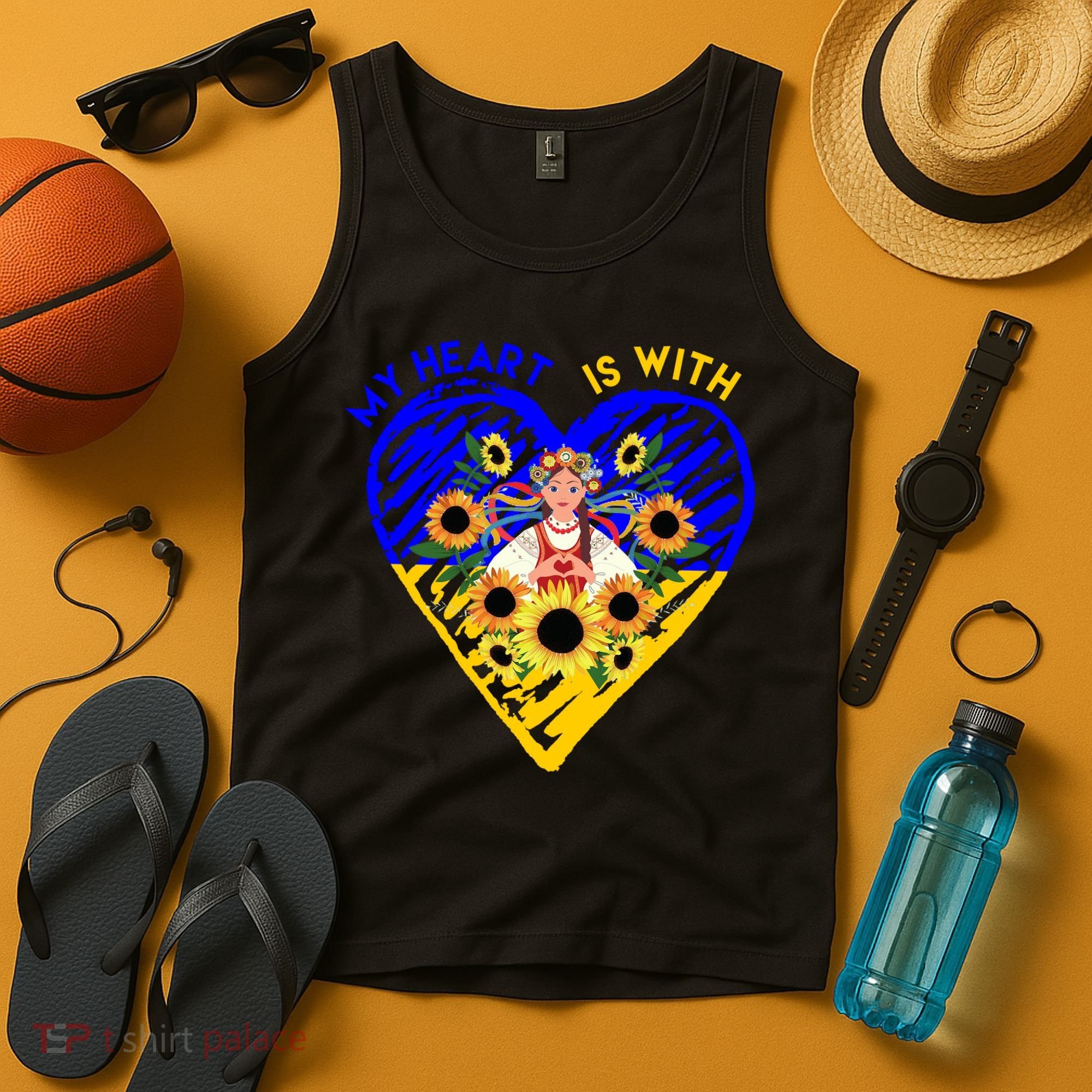 My Heart Is With Ukraine Sunflower Tank Top