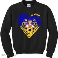 My Heart Is With Ukraine Sunflower Kids Sweatshirt thumb 0