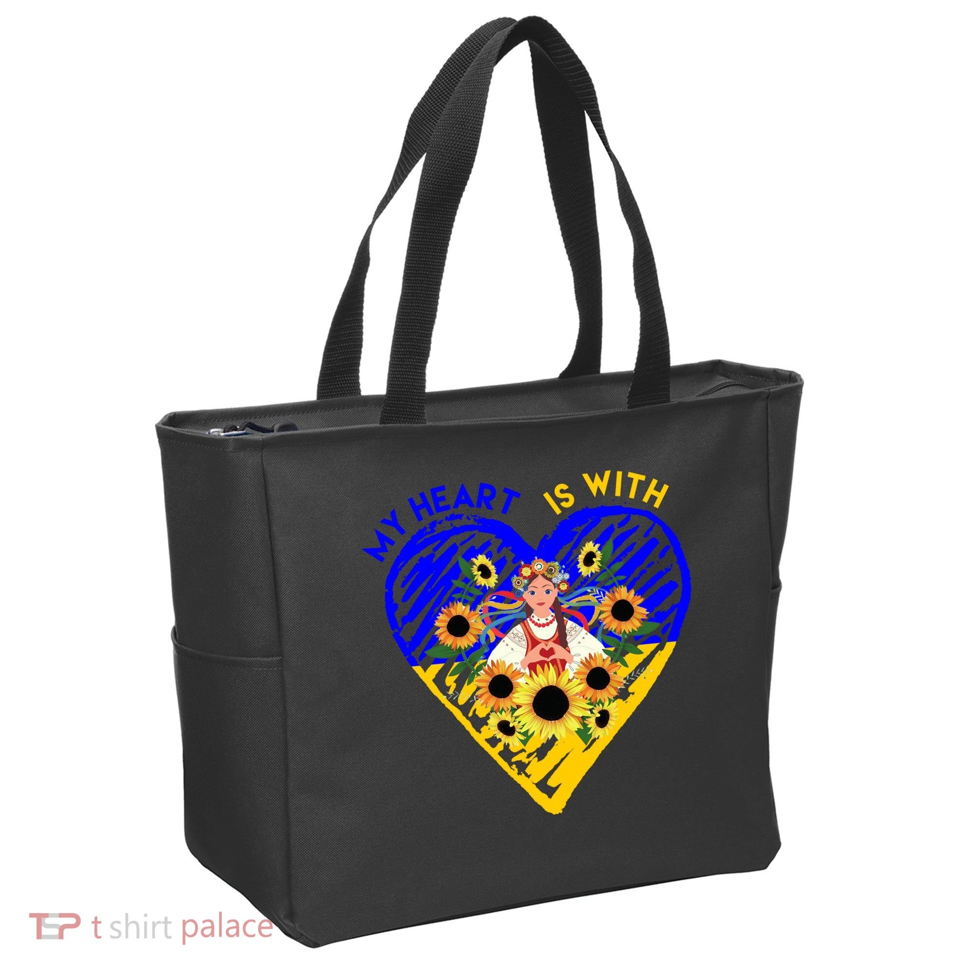 My Heart Is With Ukraine Sunflower Tote Bag