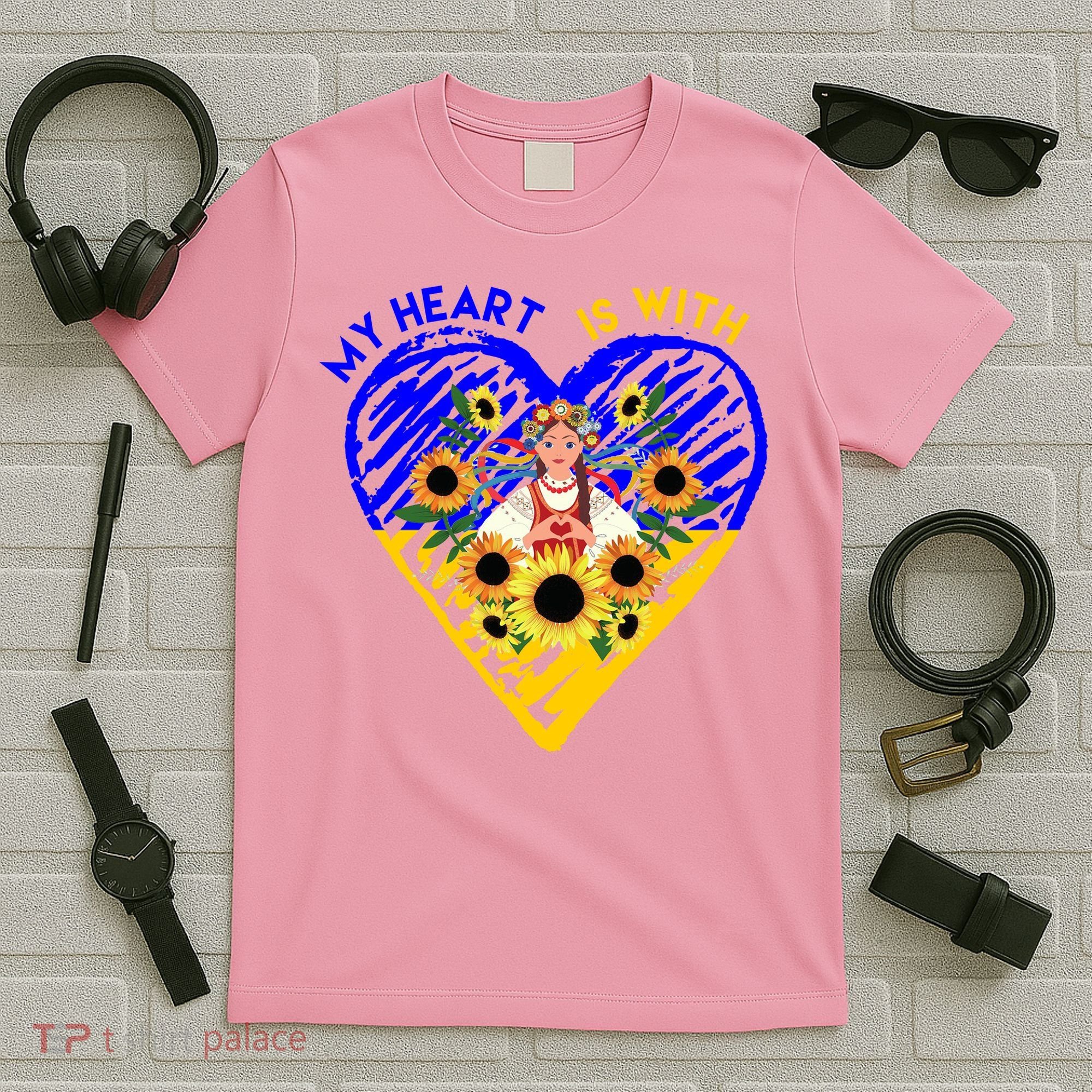 My Heart Is With Ukraine Sunflower T-Shirt