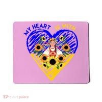 My Heart Is With Ukraine Sunflower Mousepad thumb 0