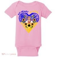 My Heart Is With Ukraine Sunflower Baby Bodysuit thumb 0