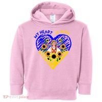My Heart Is With Ukraine Sunflower Toddler Hoodie thumb 0