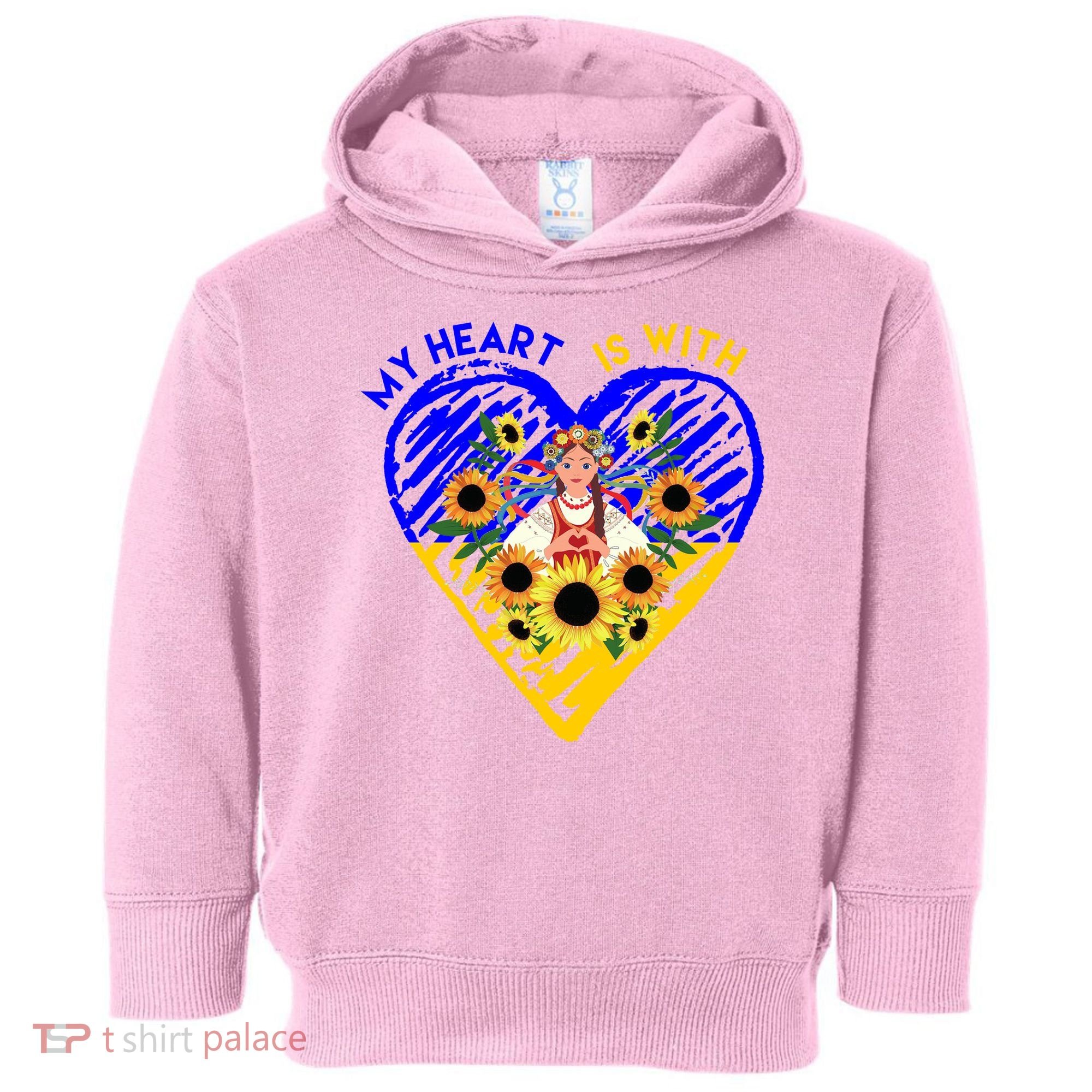 My Heart Is With Ukraine Sunflower Toddler Hoodie