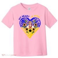 My Heart Is With Ukraine Sunflower Toddler T-Shirt thumb 0