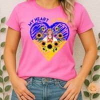 My Heart Is With Ukraine Sunflower Women's T-Shirt thumb 2