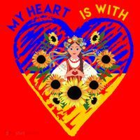 My Heart Is With Ukraine Sunflower Santa Hat thumb 1