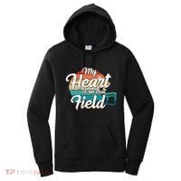 My Heart Is On That Field Retro Football Helmet Mom Dad Meaningful Gift Women's Hoodie thumb 0