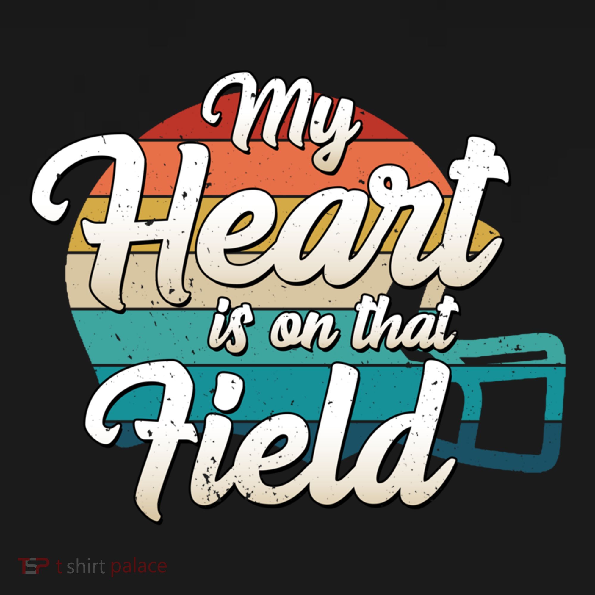 My Heart Is On That Field Retro Football Helmet Mom Dad Meaningful Gift Women's Hoodie