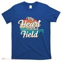 My Heart Is On That Field Retro Football Helmet Mom Dad Meaningful Gift T-Shirt thumb 0