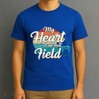 My Heart Is On That Field Retro Football Helmet Mom Dad Meaningful Gift T-Shirt thumb 3