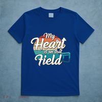 My Heart Is On That Field Retro Football Helmet Mom Dad Meaningful Gift T-Shirt thumb 5