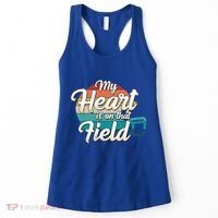 My Heart Is On That Field Retro Football Helmet Mom Dad Meaningful Gift Women's Tank Top thumb 0