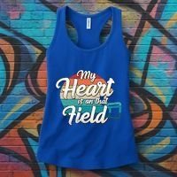 My Heart Is On That Field Retro Football Helmet Mom Dad Meaningful Gift Women's Tank Top thumb 3